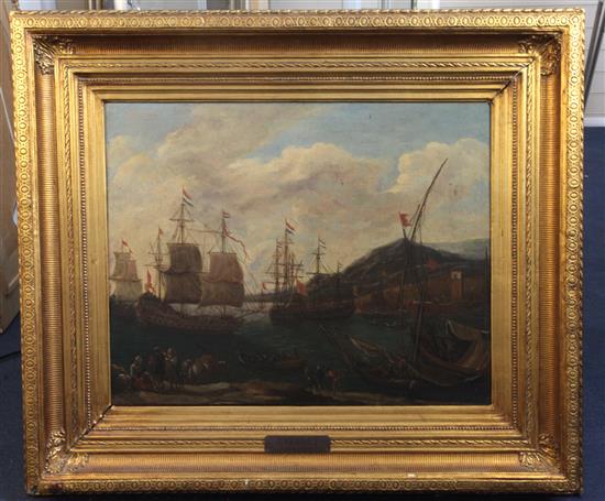 After Claude Joseph Vernet (1712-1789) Shipping in harbour 22.5 x 28in.